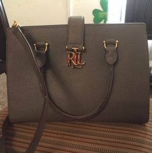 Ralph Lauren Carrington Brigitte II Gray Satchel